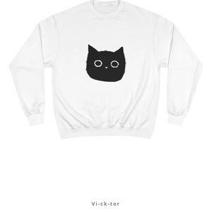 Vicktor Black Cat Crewneck Sweatshirt